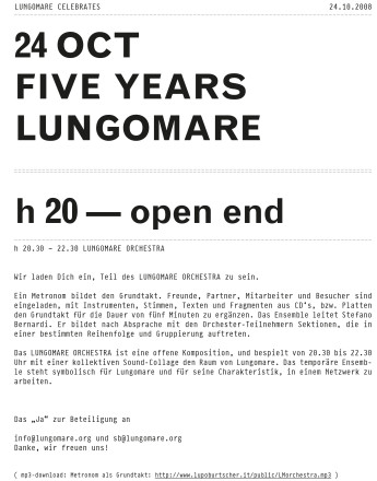 Einladung: 5 Jahre Lungomare