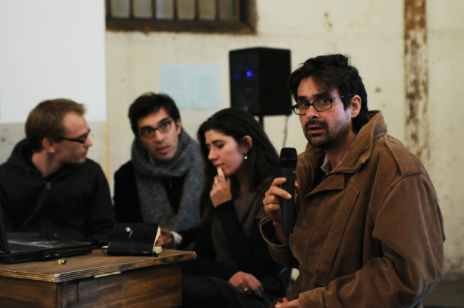 Daniel van der Velden, Merijn Oudenampsen, Ghalia Elsrakbi, Roberto Gigliotti. Photo: Ivo Corrà