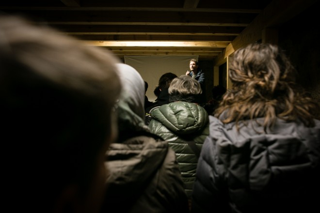 Seeding Stories - A living Archive, hosted by SamenFest, Sockerhof, Mals-Malles, Vinschgau Val Venosta, February 23 2019. School of Verticality is a project by Sophie Krier, courtesy Lungomare. Graphic design Inedition. Photo Jörg Oschmann