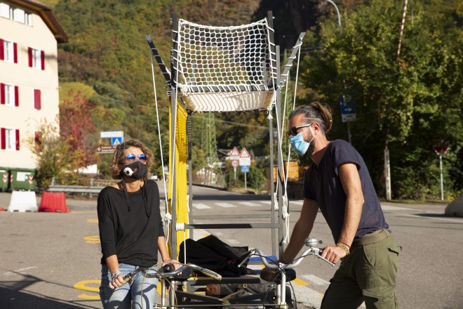Co-Carts, test-ride, October 2020, a project by orizzontale. Courtesy Lungomare. Image by Giulia Faccin